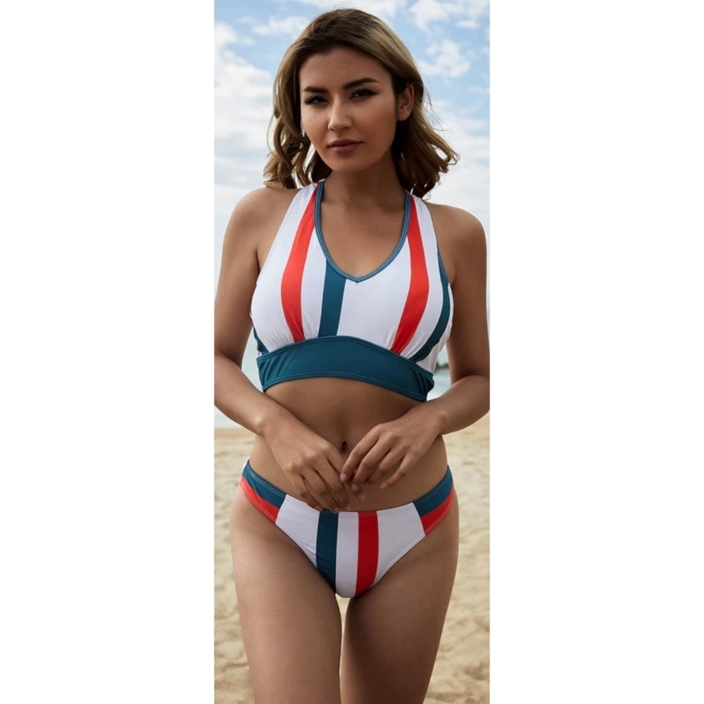 SunnyAce Point Break Striped Bikini set Multicolor Size M